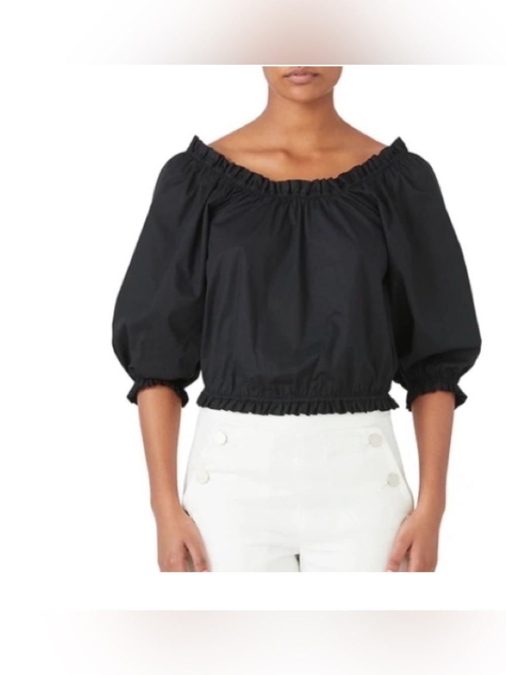 Kate Spade- Poplin off the shoulder blouse